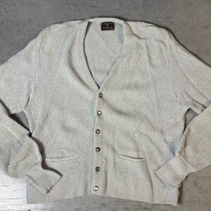 Vintage Puritan Cardigan Men's alpaca Wool Button Sweater Size Grey XL